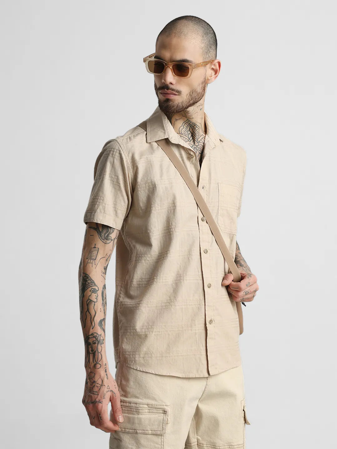 Beige Checks Shirt