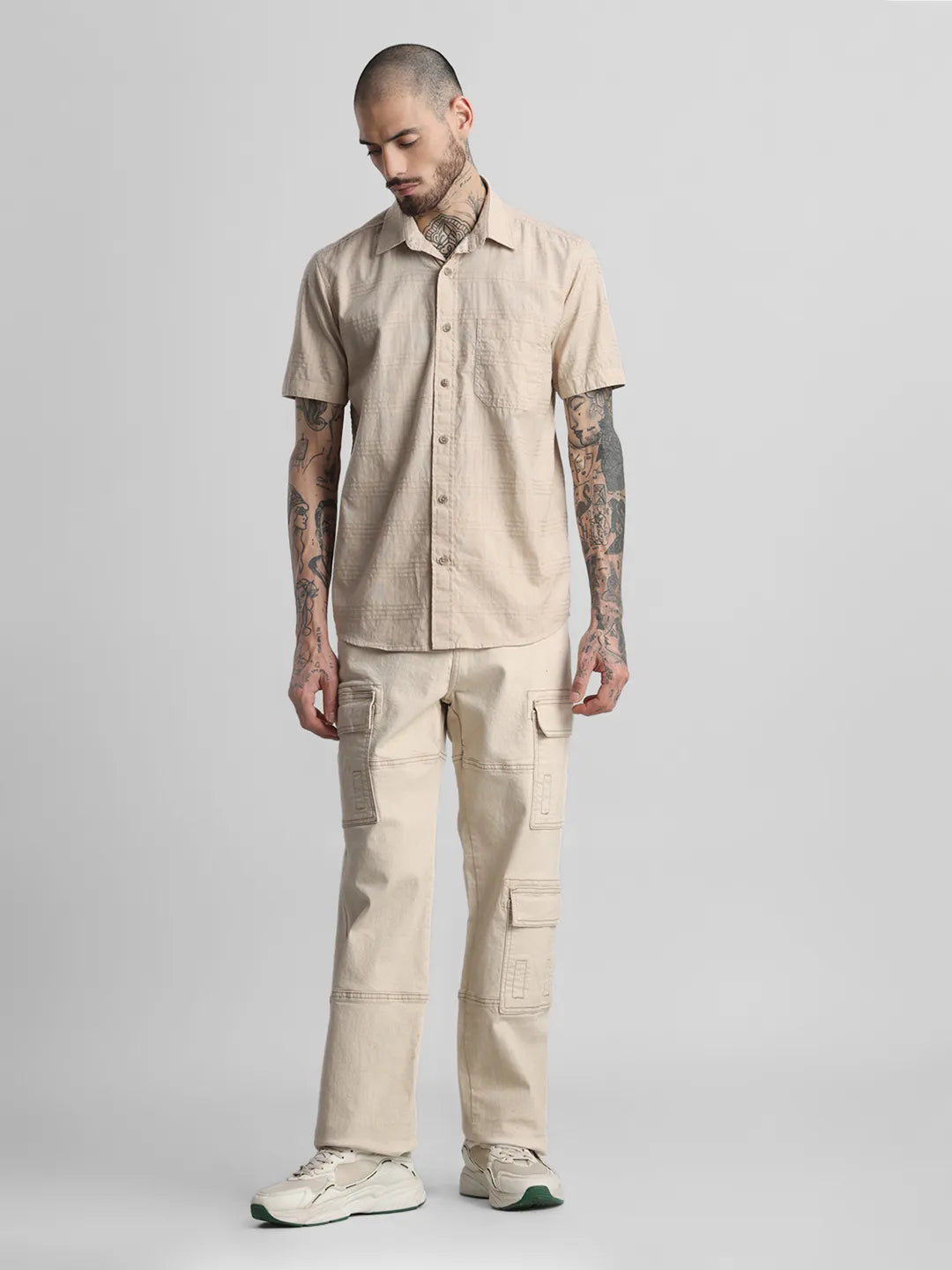 Beige Checks Shirt