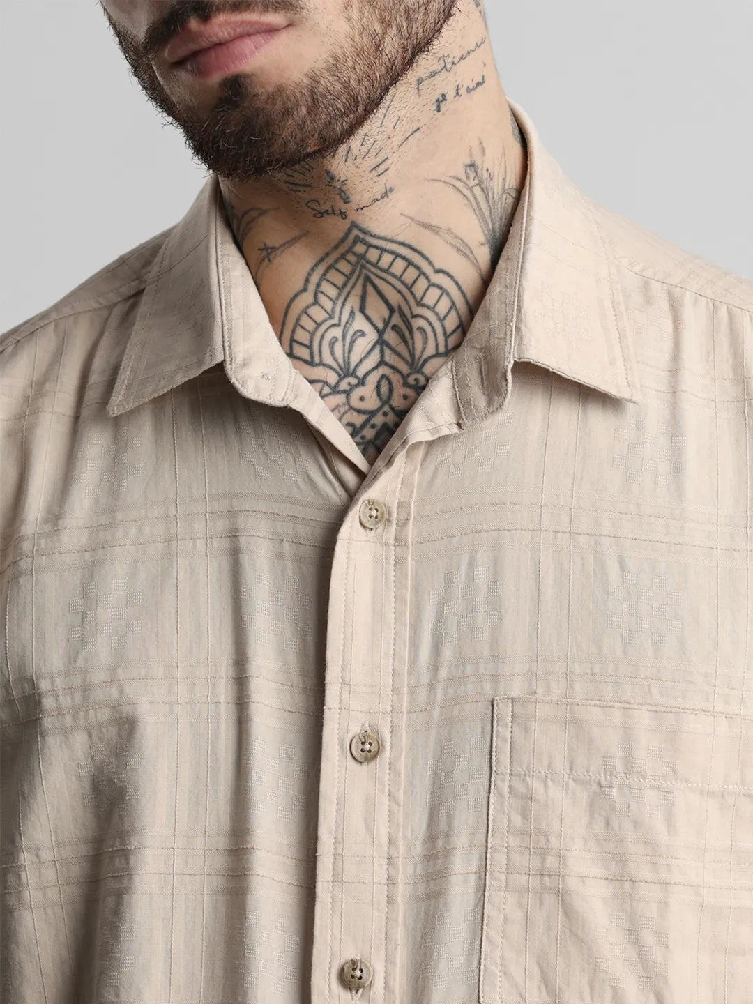 Beige Checks Shirt
