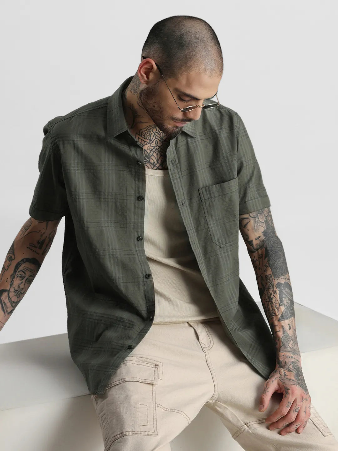 Olive Checks Shirt