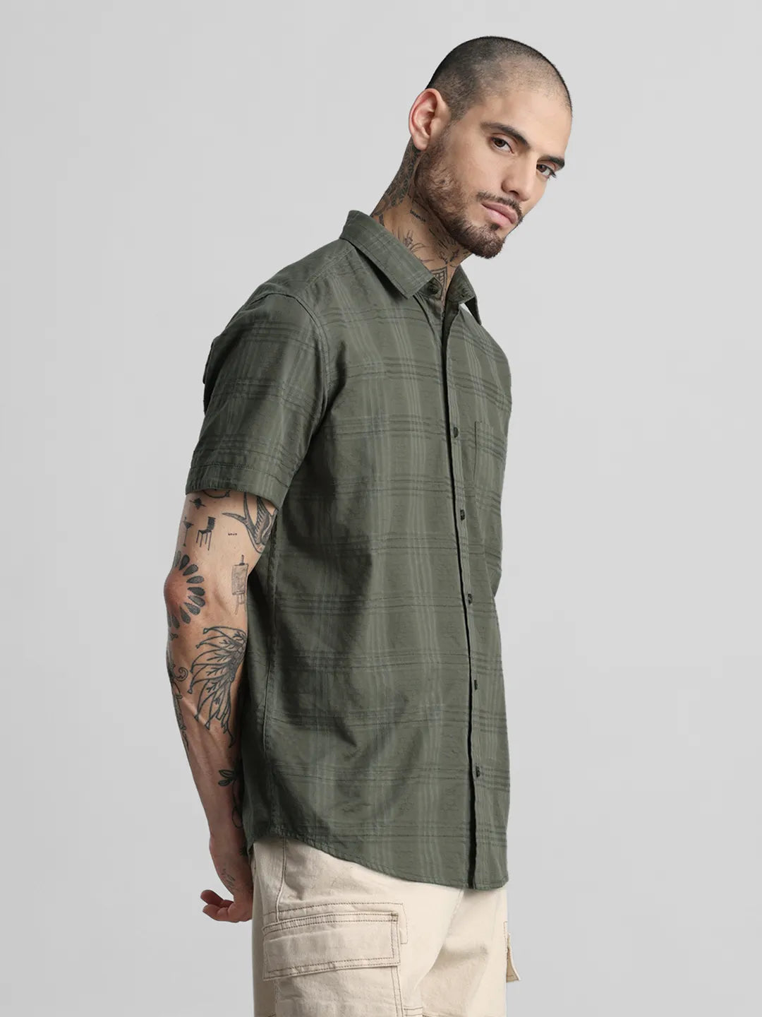 Olive Checks Shirt