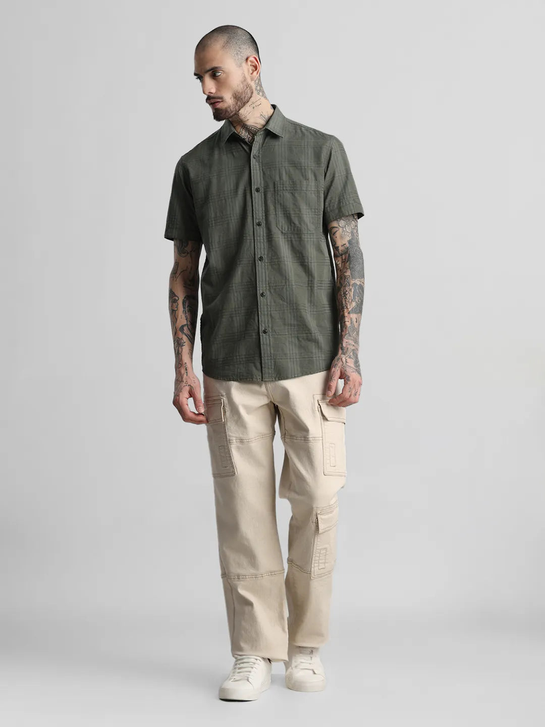Olive Checks Shirt