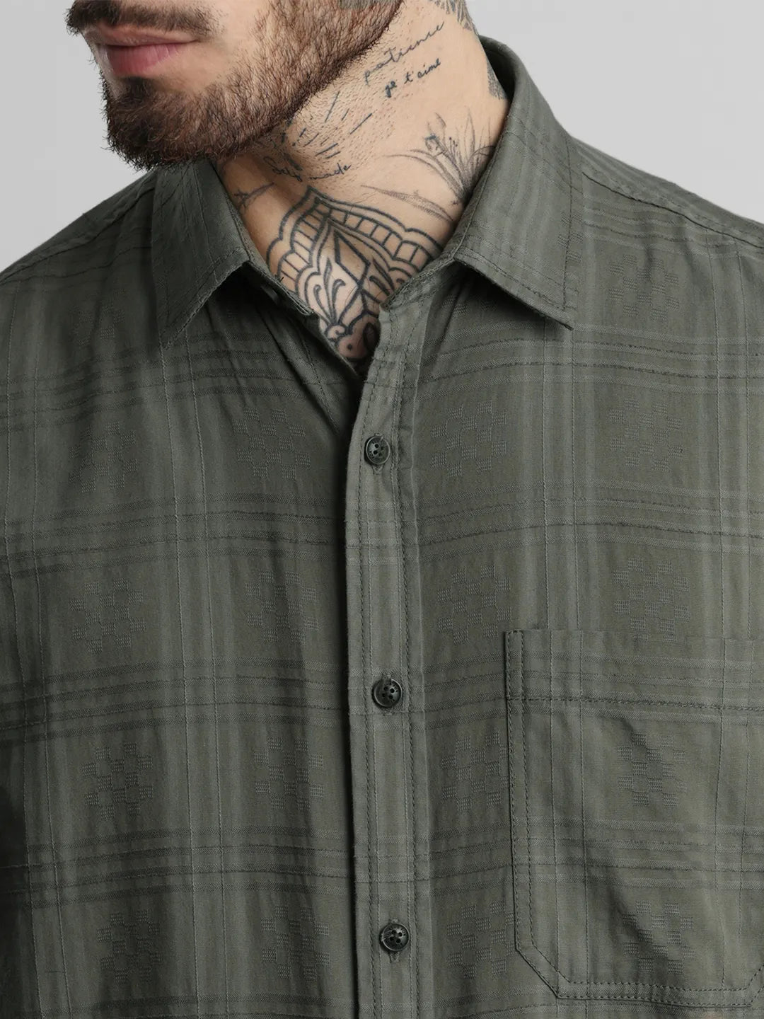 Olive Checks Shirt