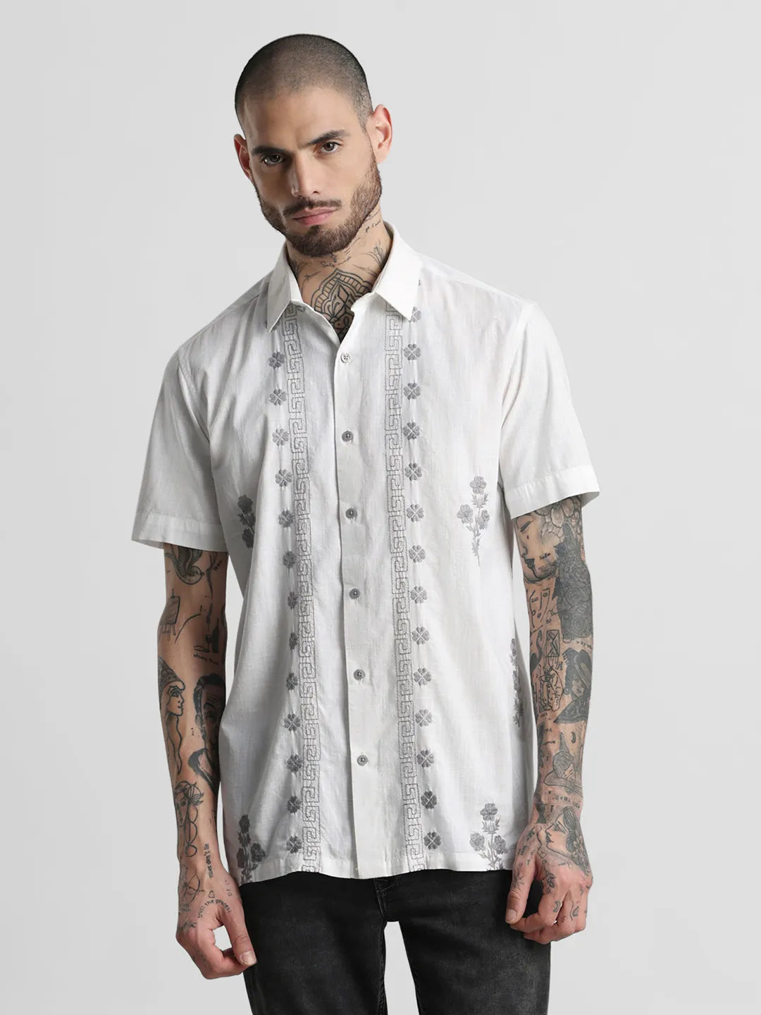 White Embroidered Shirt