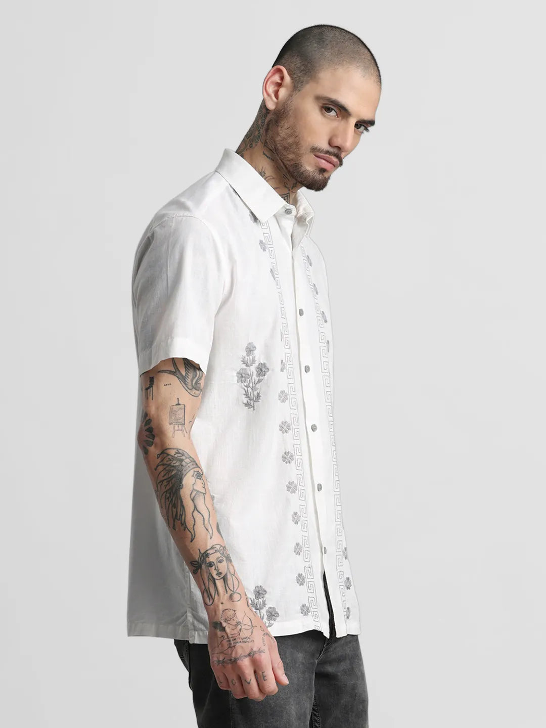 White Embroidered Shirt