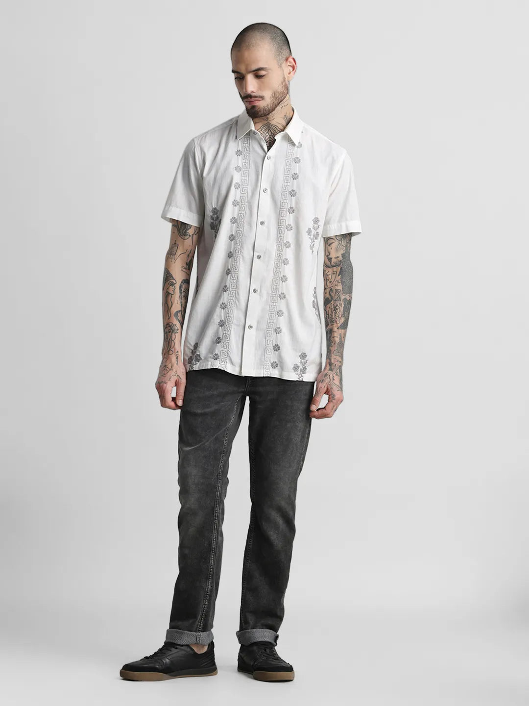 White Embroidered Shirt