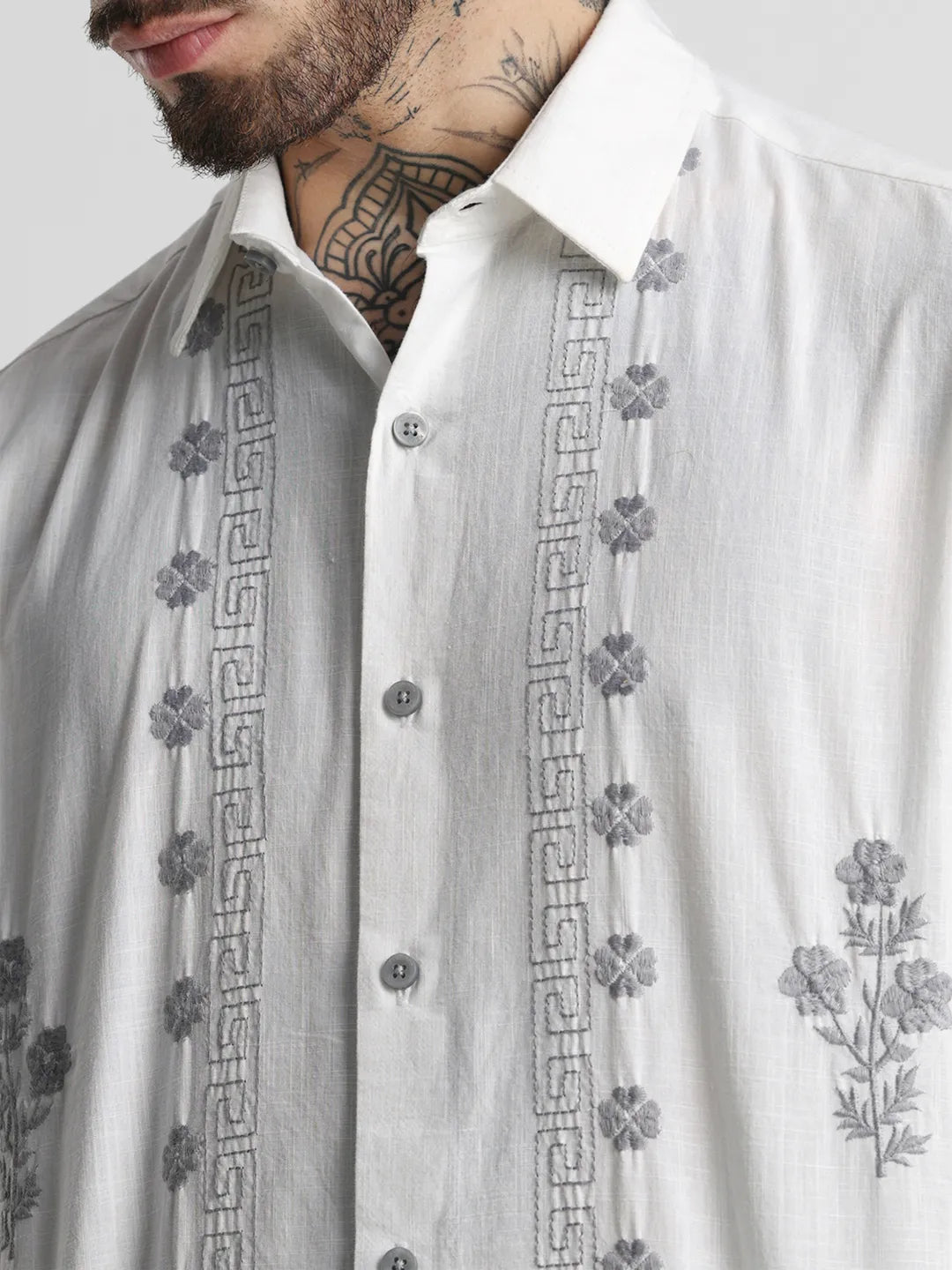 White Embroidered Shirt