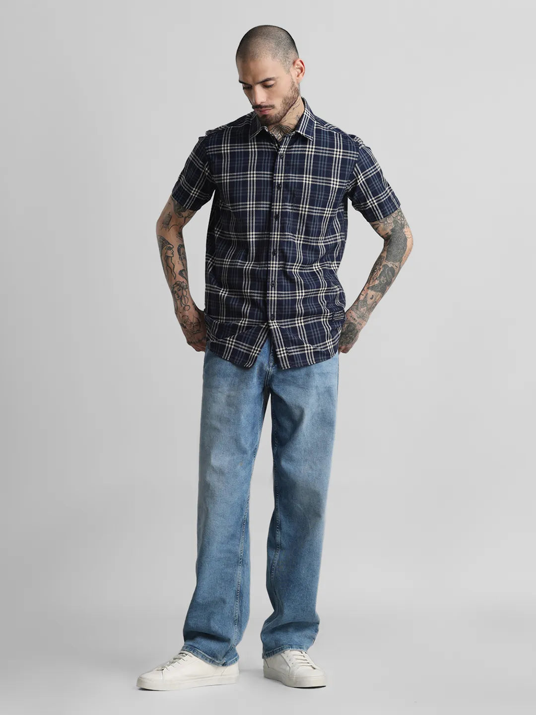Navy Checks Shirt