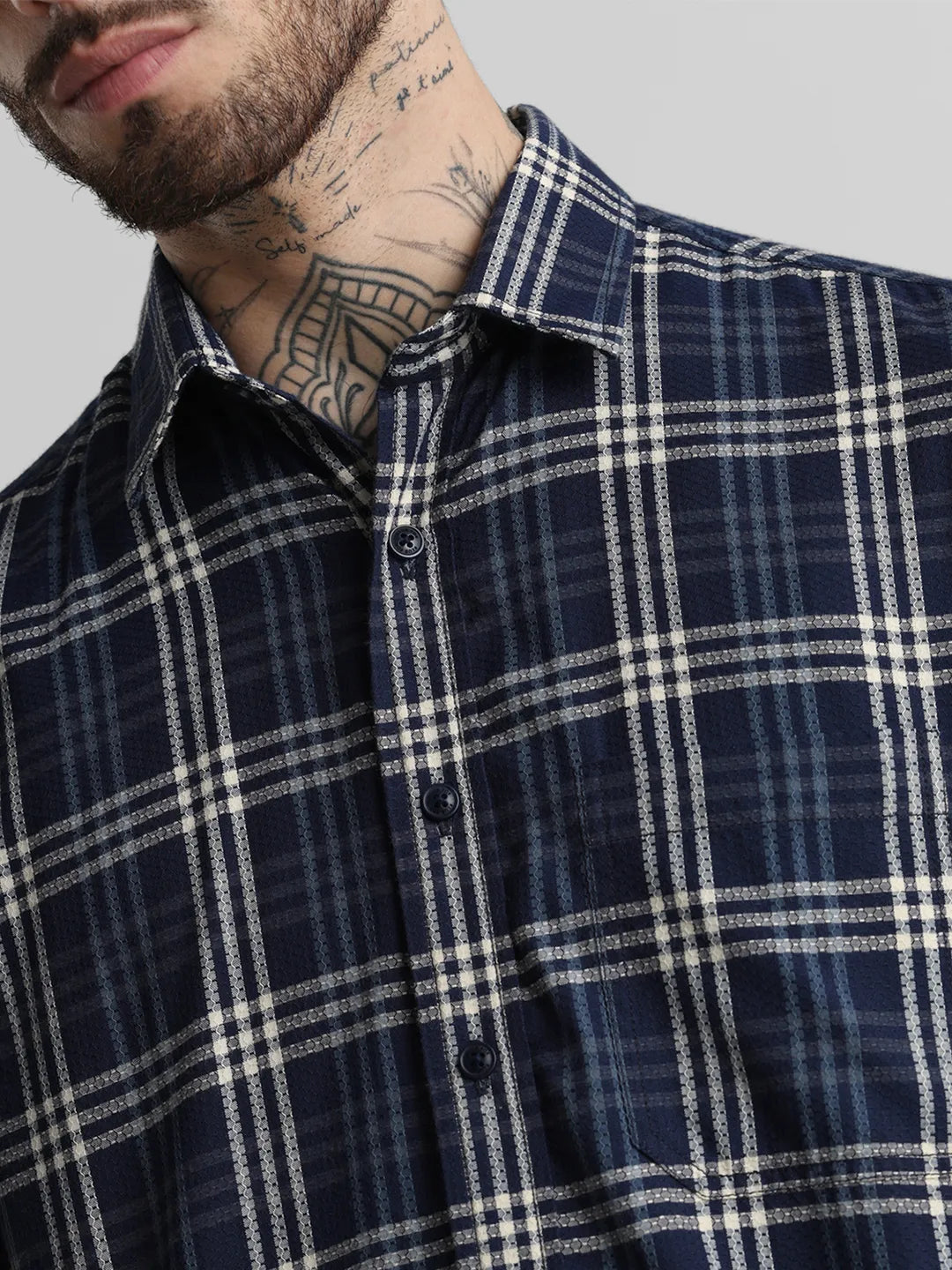 Navy Checks Shirt
