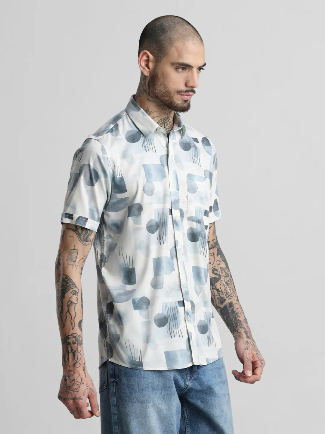 Blue Printed Shirt