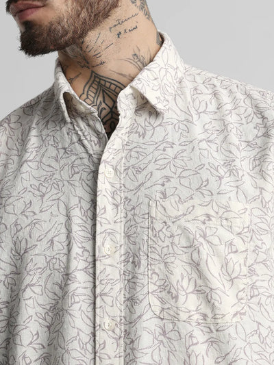 Beige Printed Shirt