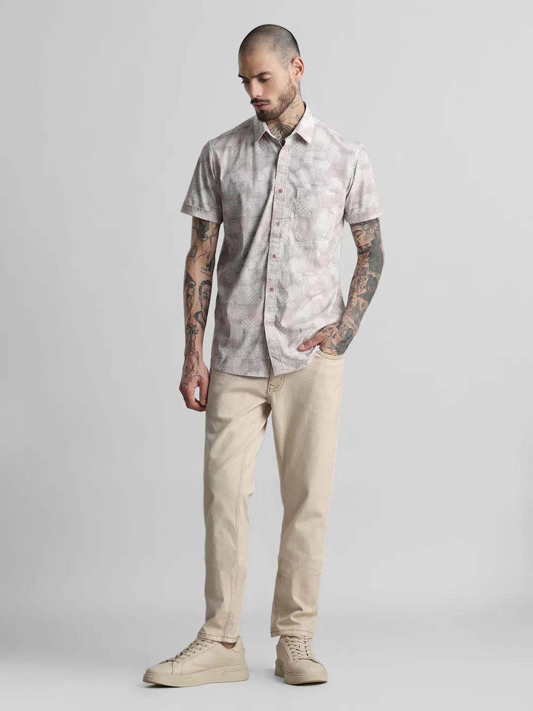 Peach Printed Shirt