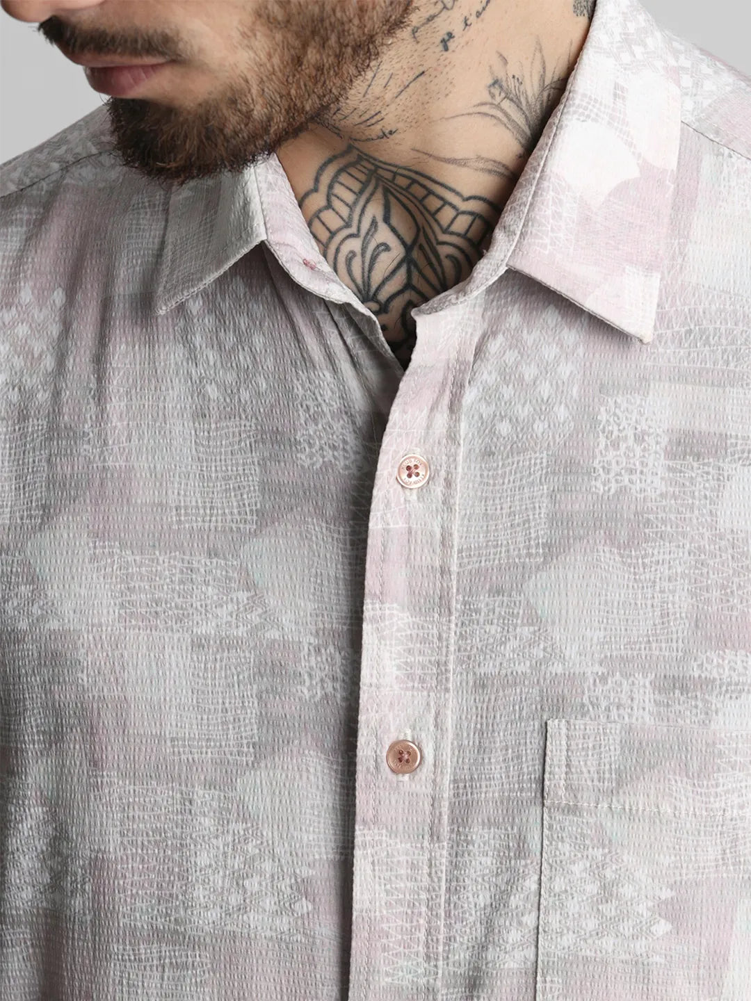 Peach Printed Shirt
