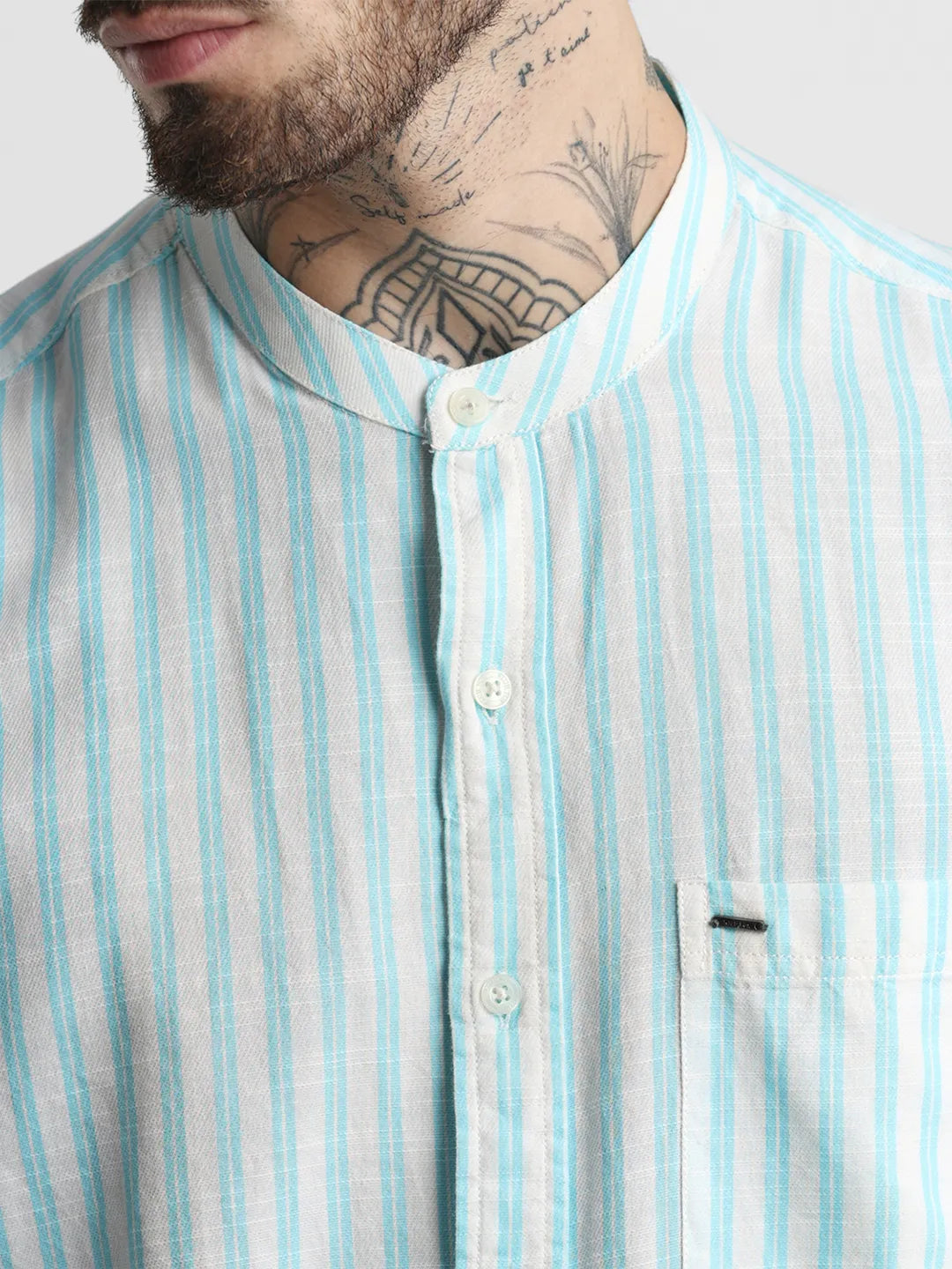 Turquoise Striped Shirt
