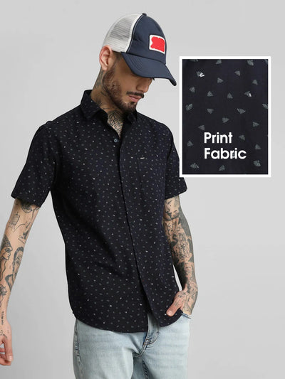 Navy Printed Shirt