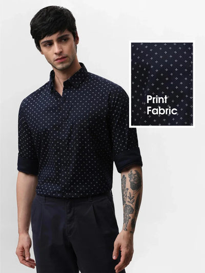 Navy Premium Printed Shirt