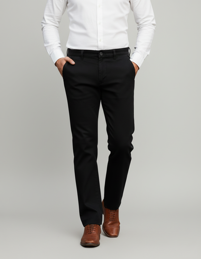 Stretchable Black / Dark Navy Narrow Fit Trouser
