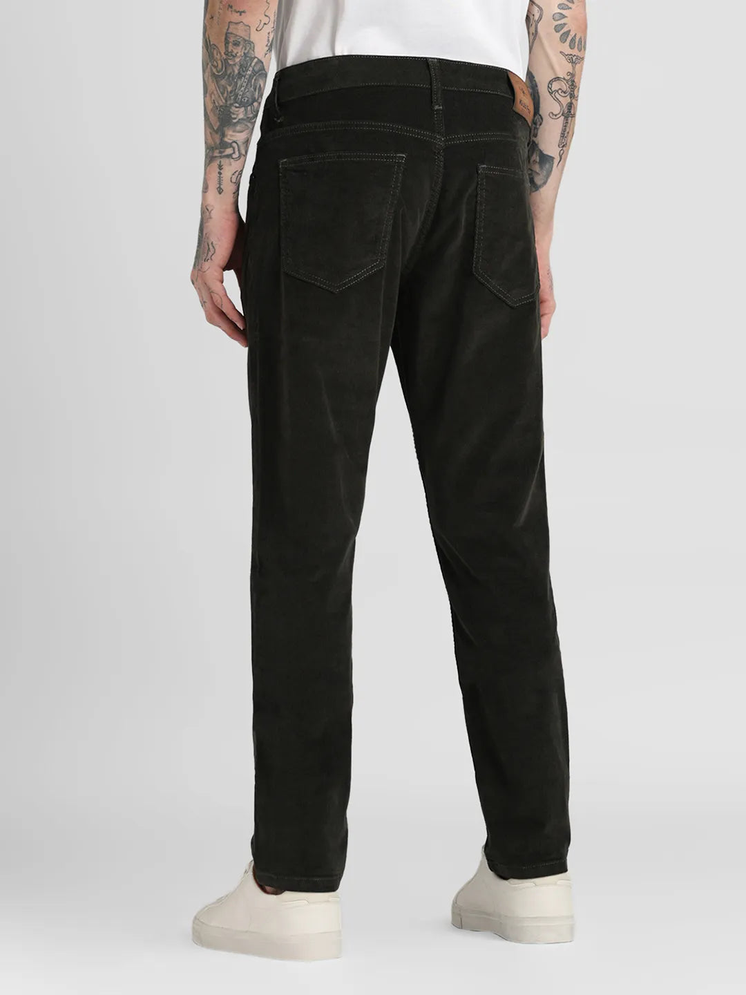 Olive Narrow Fit Corduroy Trouser