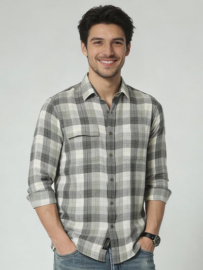 Olive Checkered F/S Shirt