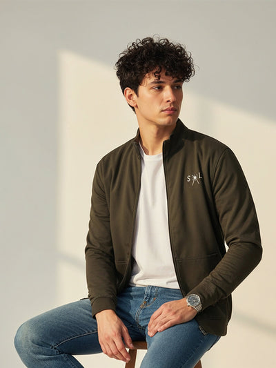 Olive Solid Sweatshirt