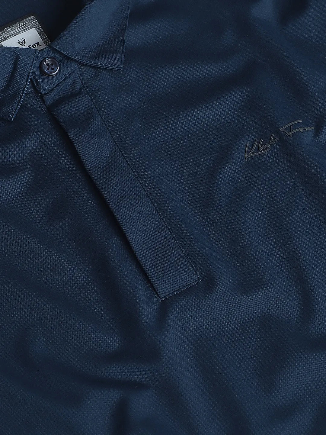 Peacock Blue Printed  Polo T-Shirt