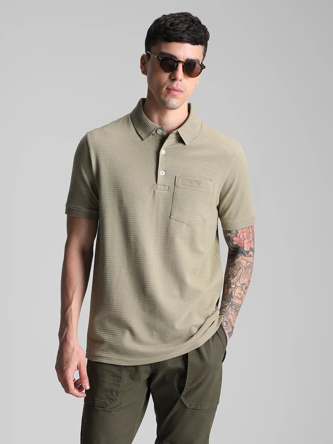 Pista Melange Solid Polo T-Shirt