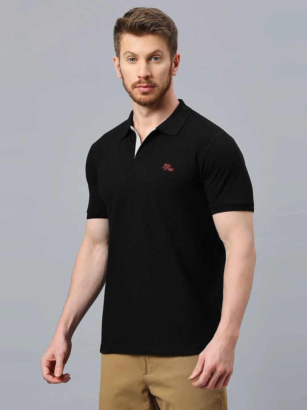 Aero Polo Black T-Shirt