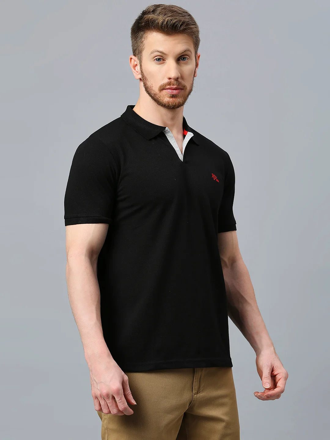 Black Regular Fit H/S T-Shirt