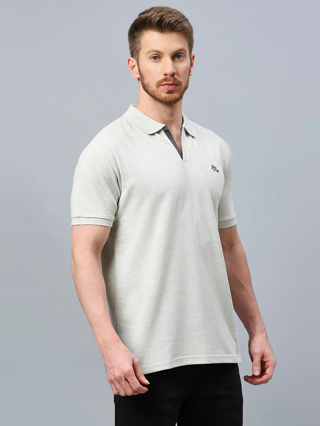 Aero Polo Ecru Melange T-Shirt