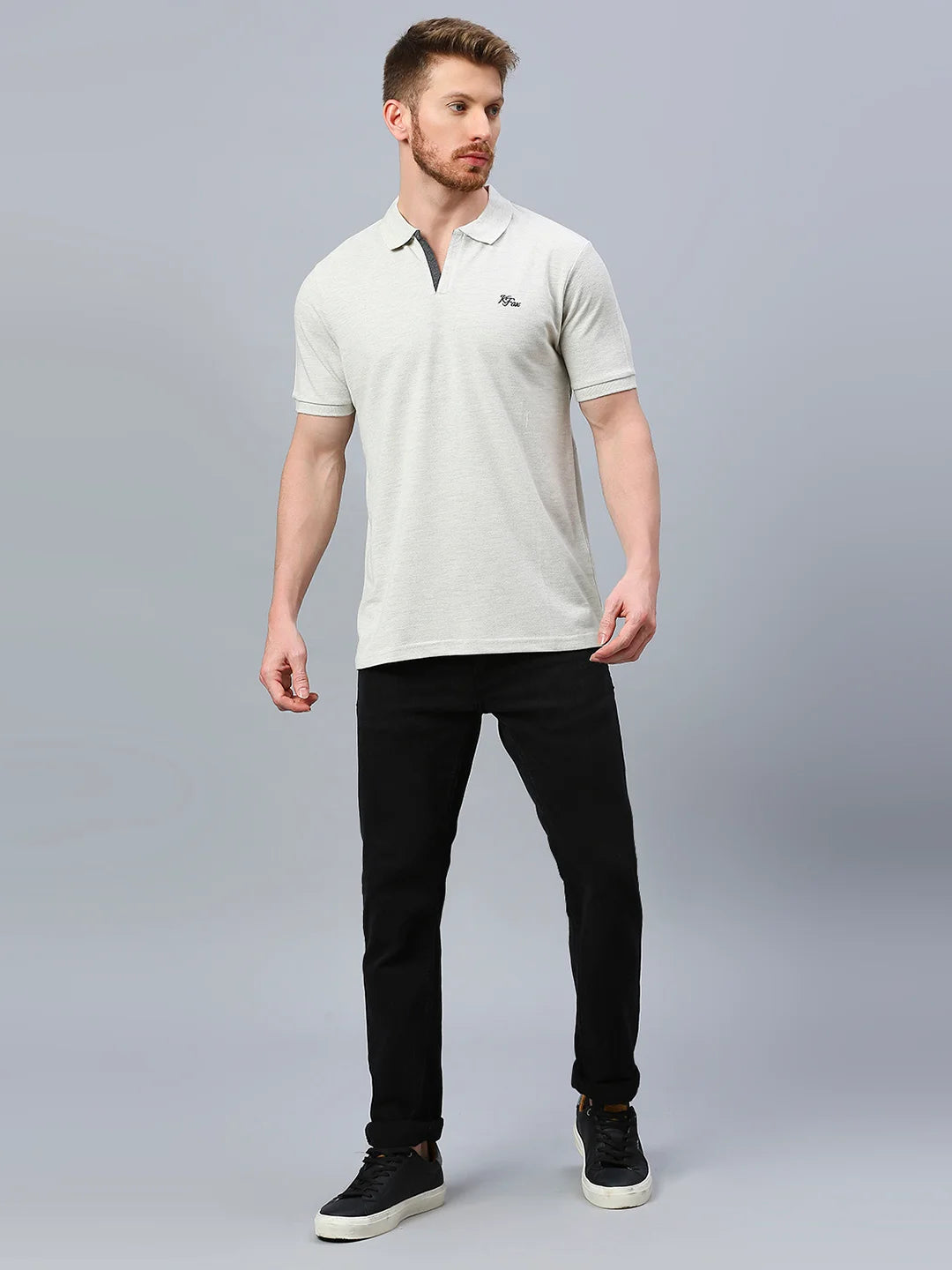 Ecru Melange Regular Fit H/S T-Shirt