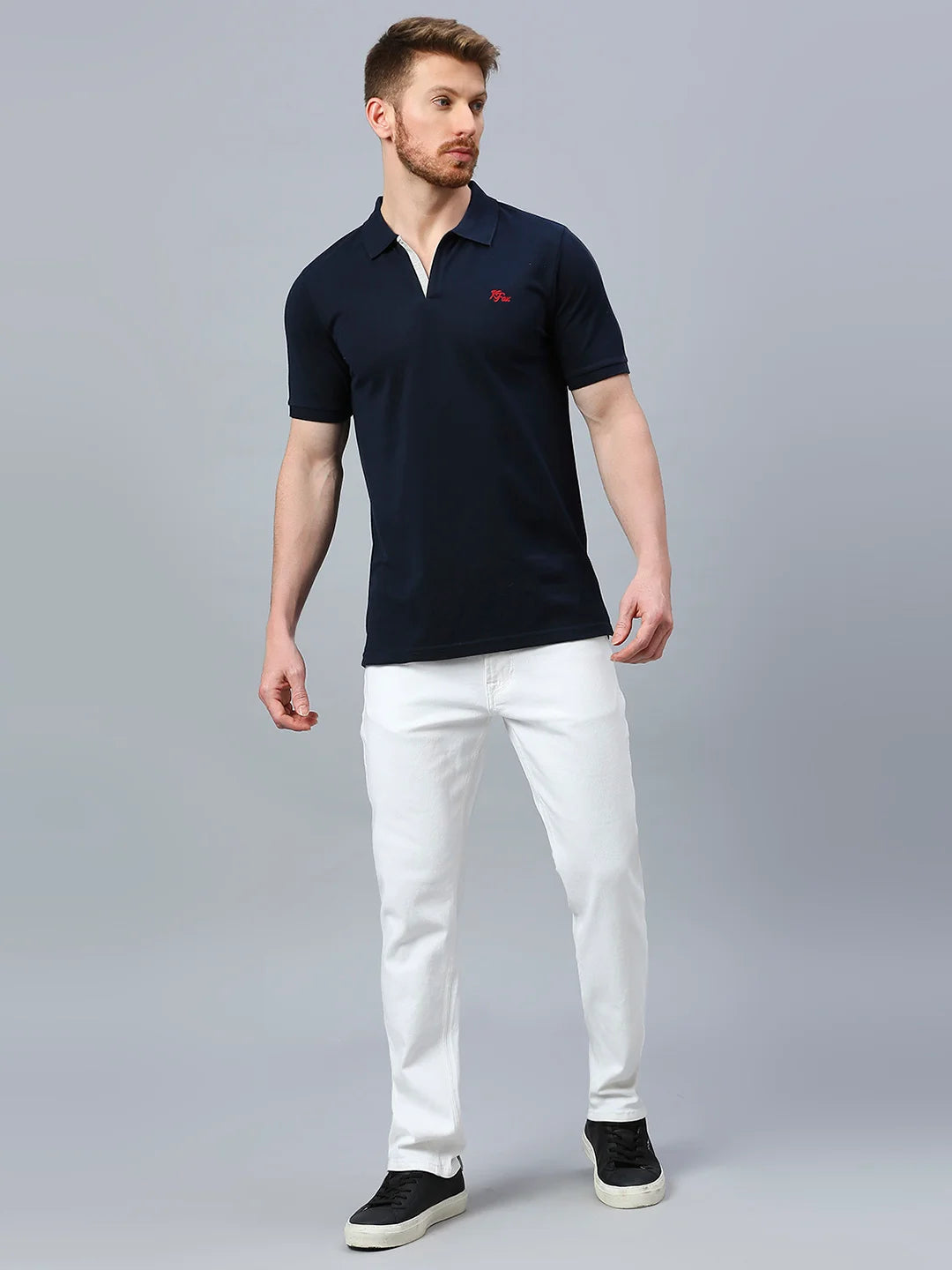 Navy Regular Fit H/S T-Shirt