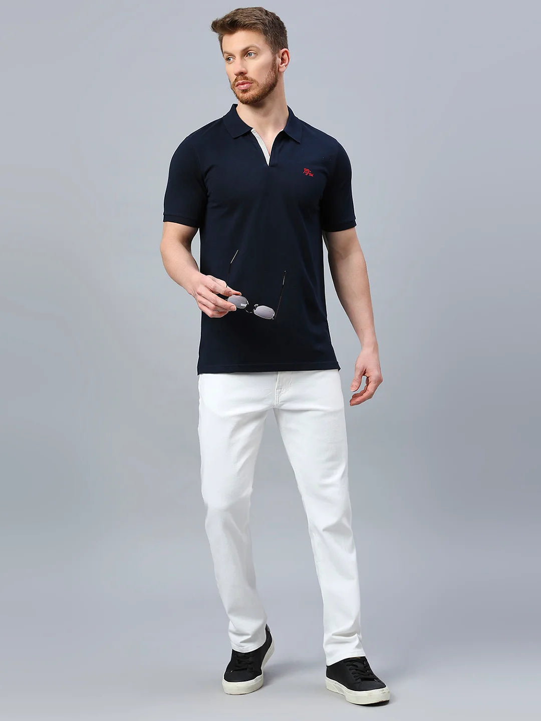 Navy Regular Fit H/S T-Shirt