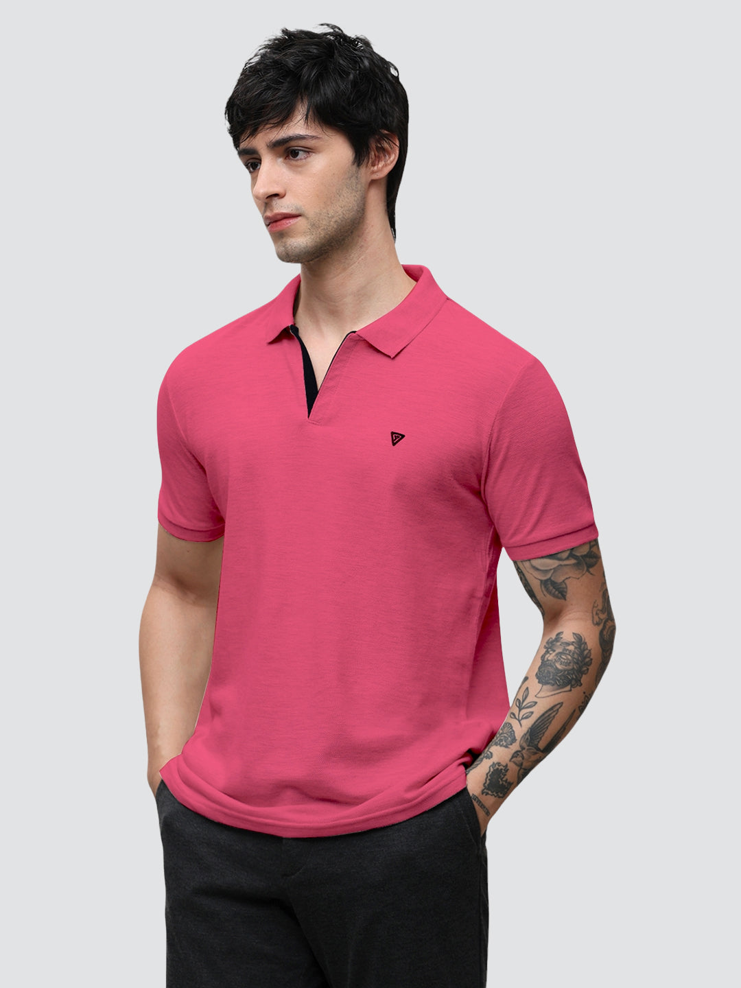 Aero Polo Pink Melange T-Shirt