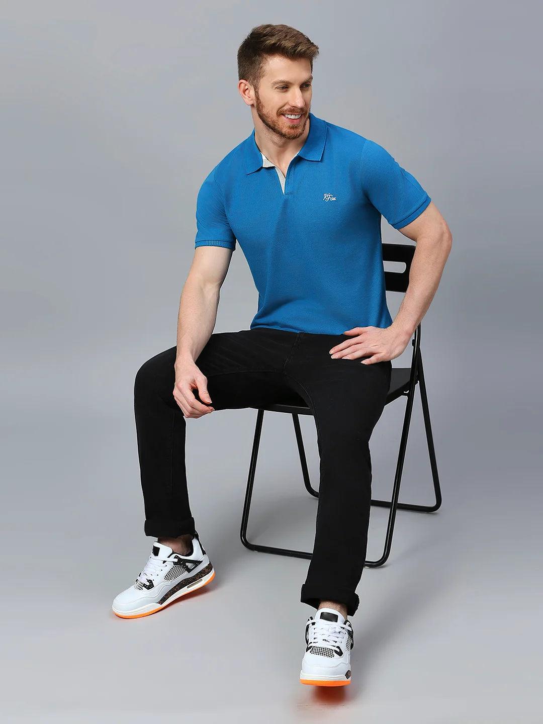 Aero Polo Teal Blue T-Shirt