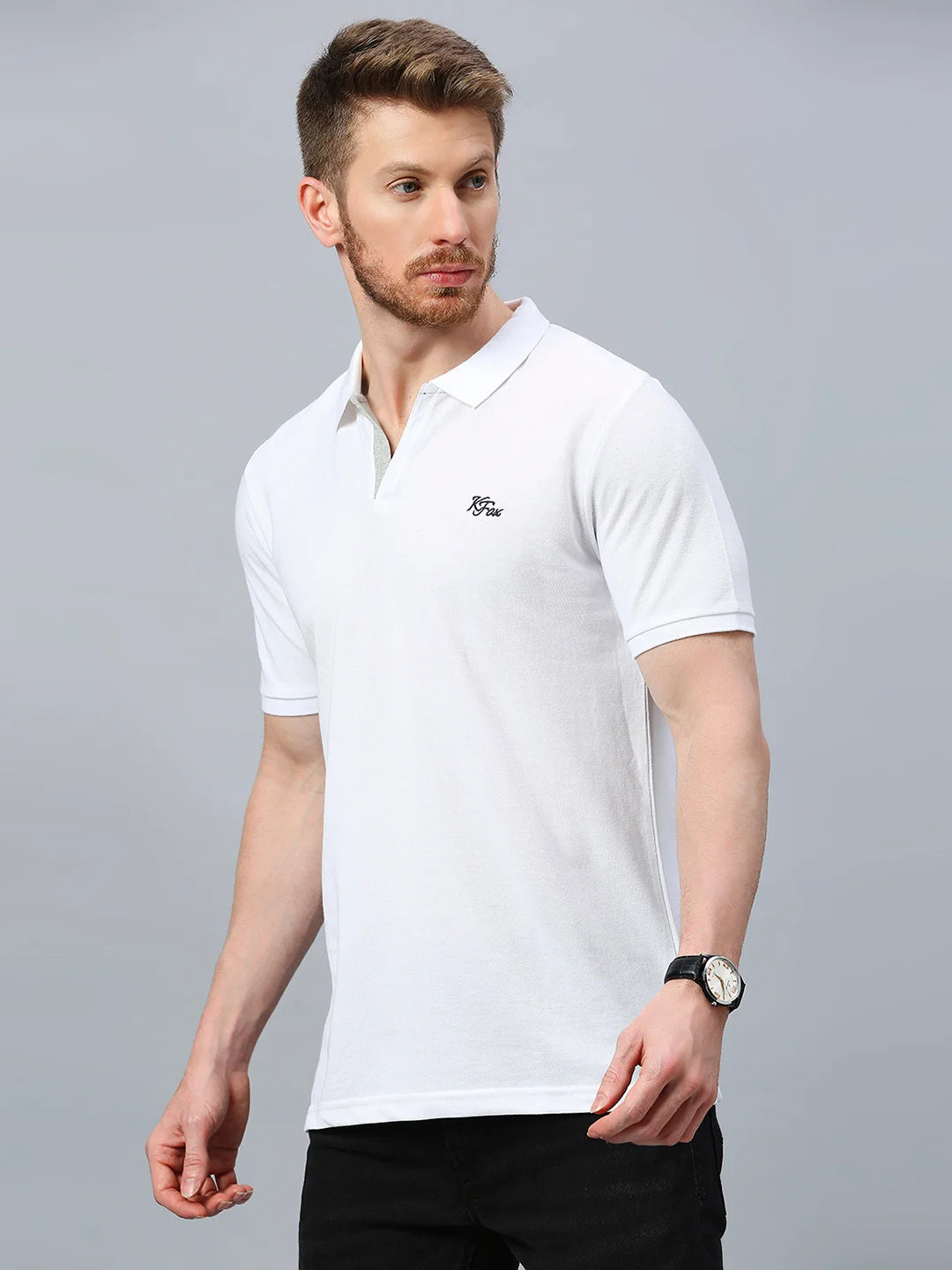 White Regular Fit H/S T-Shirt