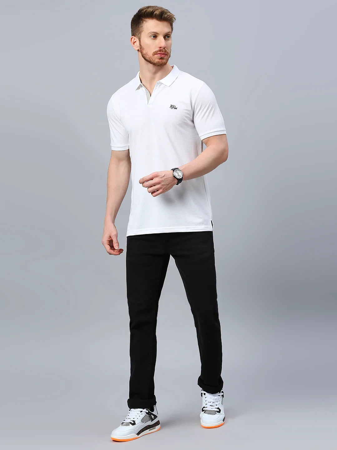 White Regular Fit H/S T-Shirt