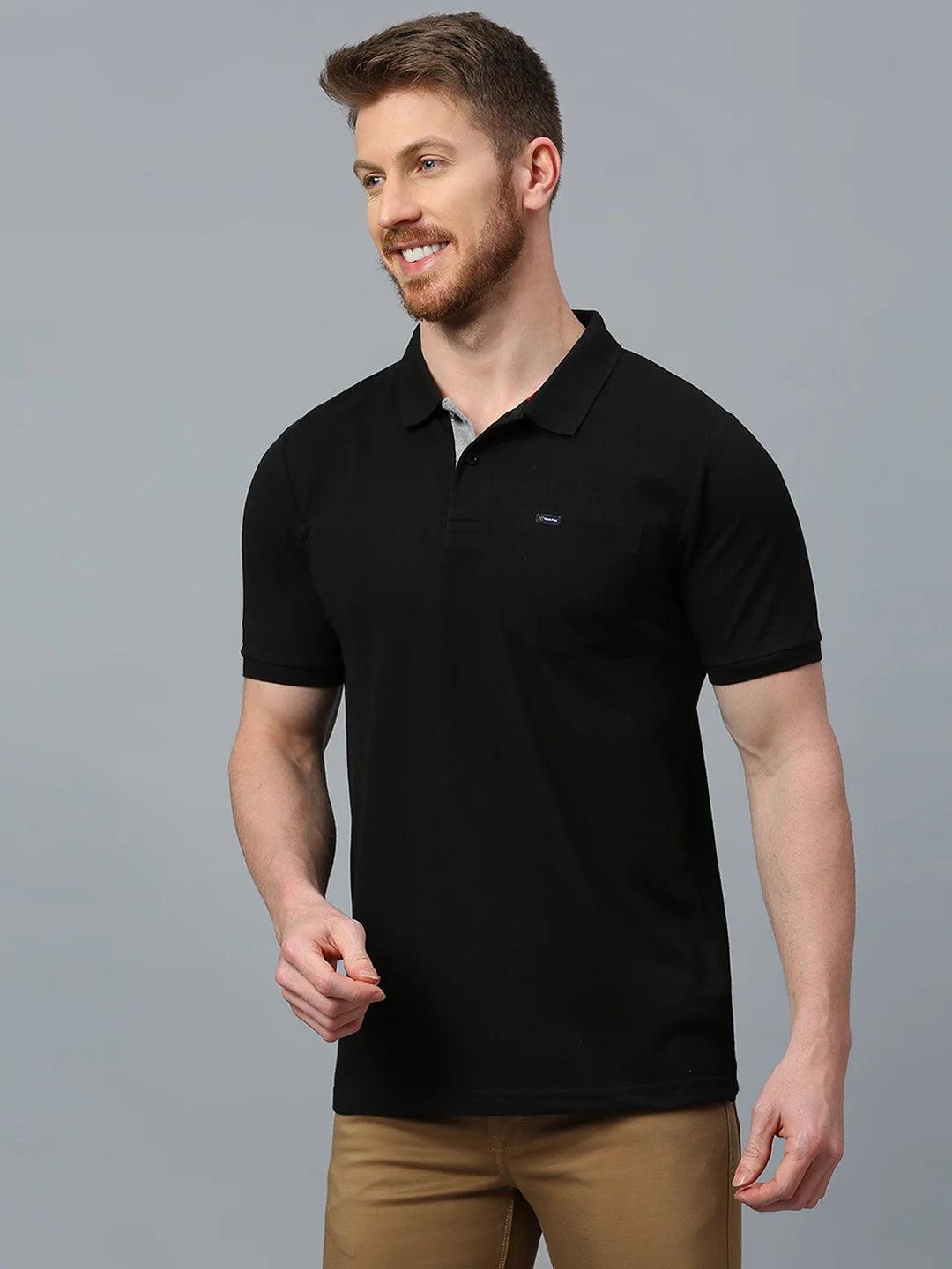 Black Regular Fit H/S T-Shirt