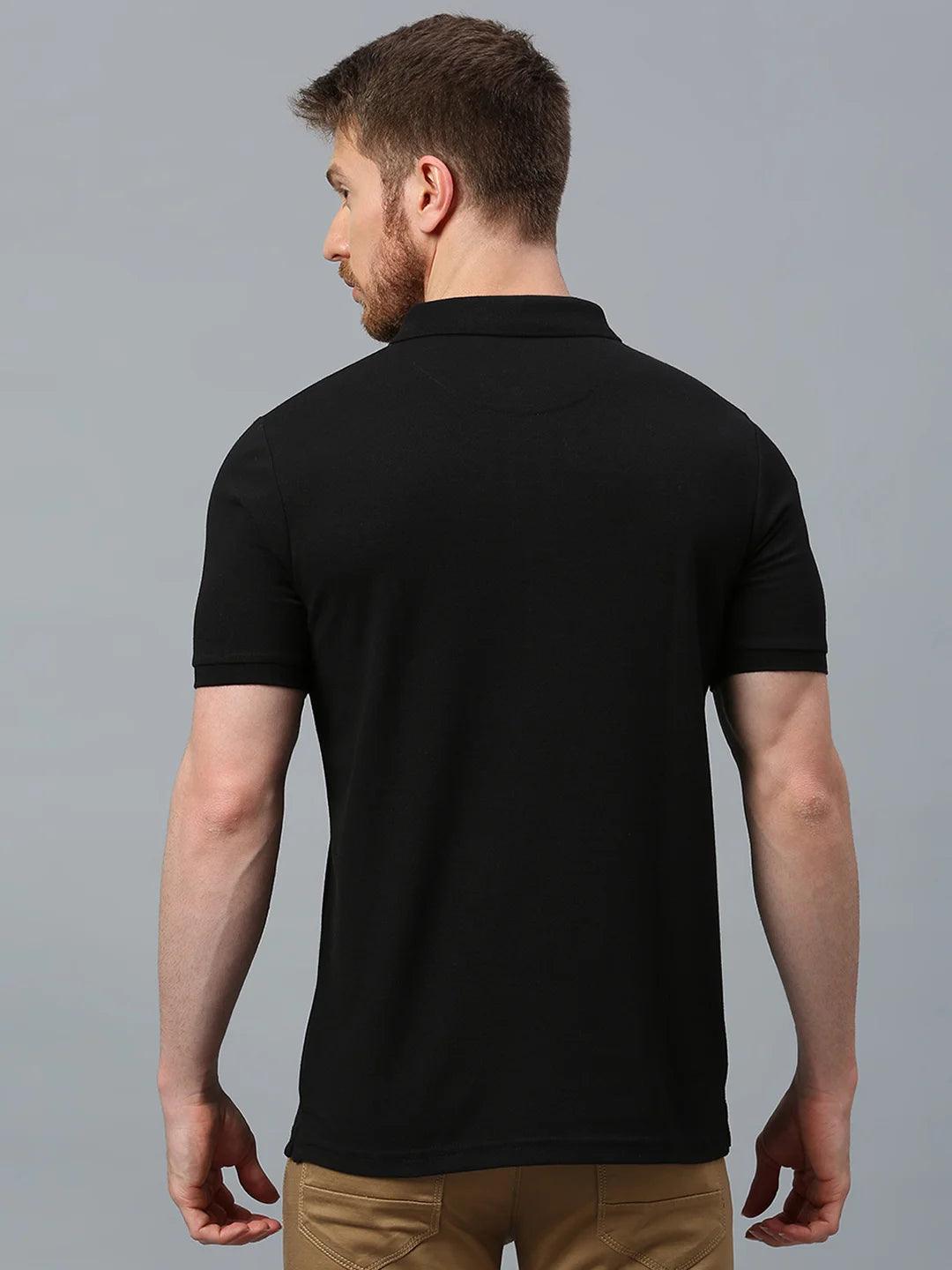 Black Regular Fit H/S T-Shirt