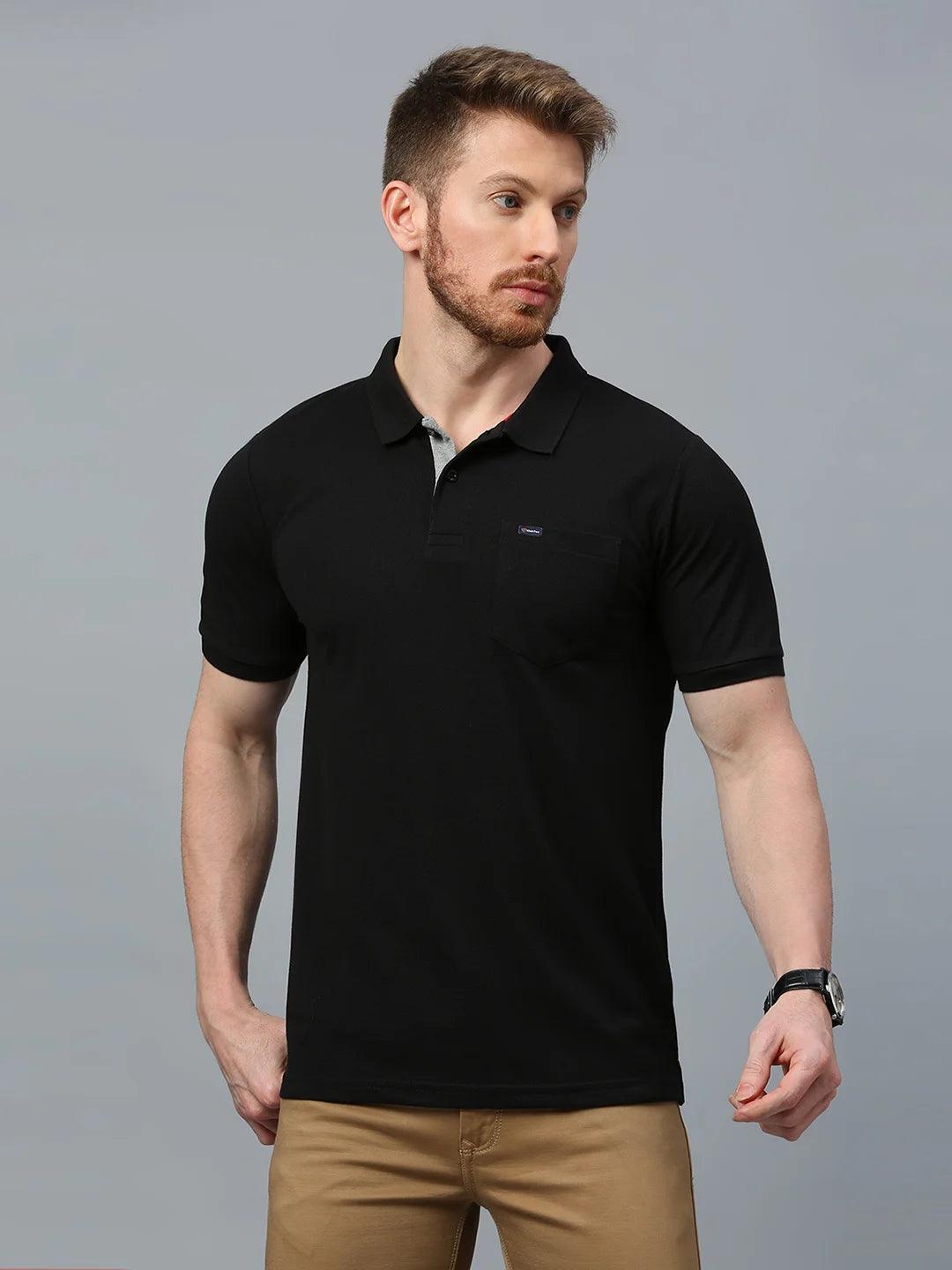 Black Regular Fit H/S T-Shirt