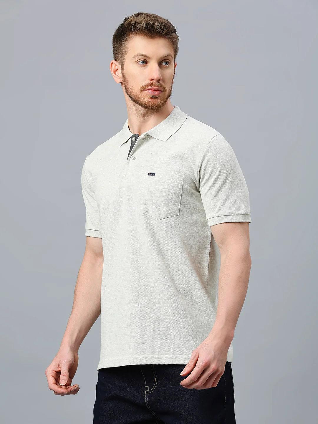 Ecru Melange Regular Fit H/S T-Shirt