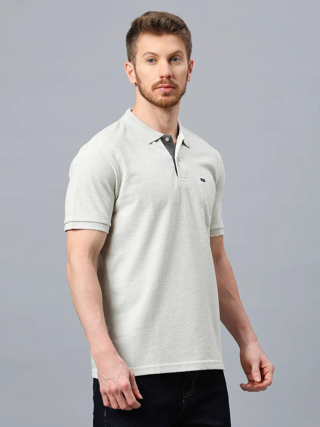 Ecru Melange Regular Fit H/S T-Shirt