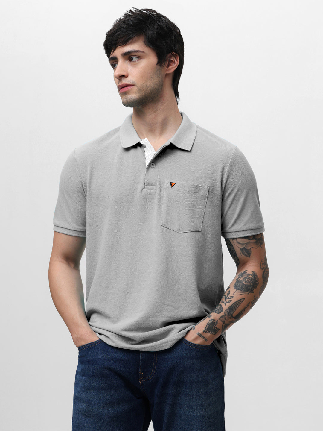 505 Cult Grey Melange Polo T-Shirt