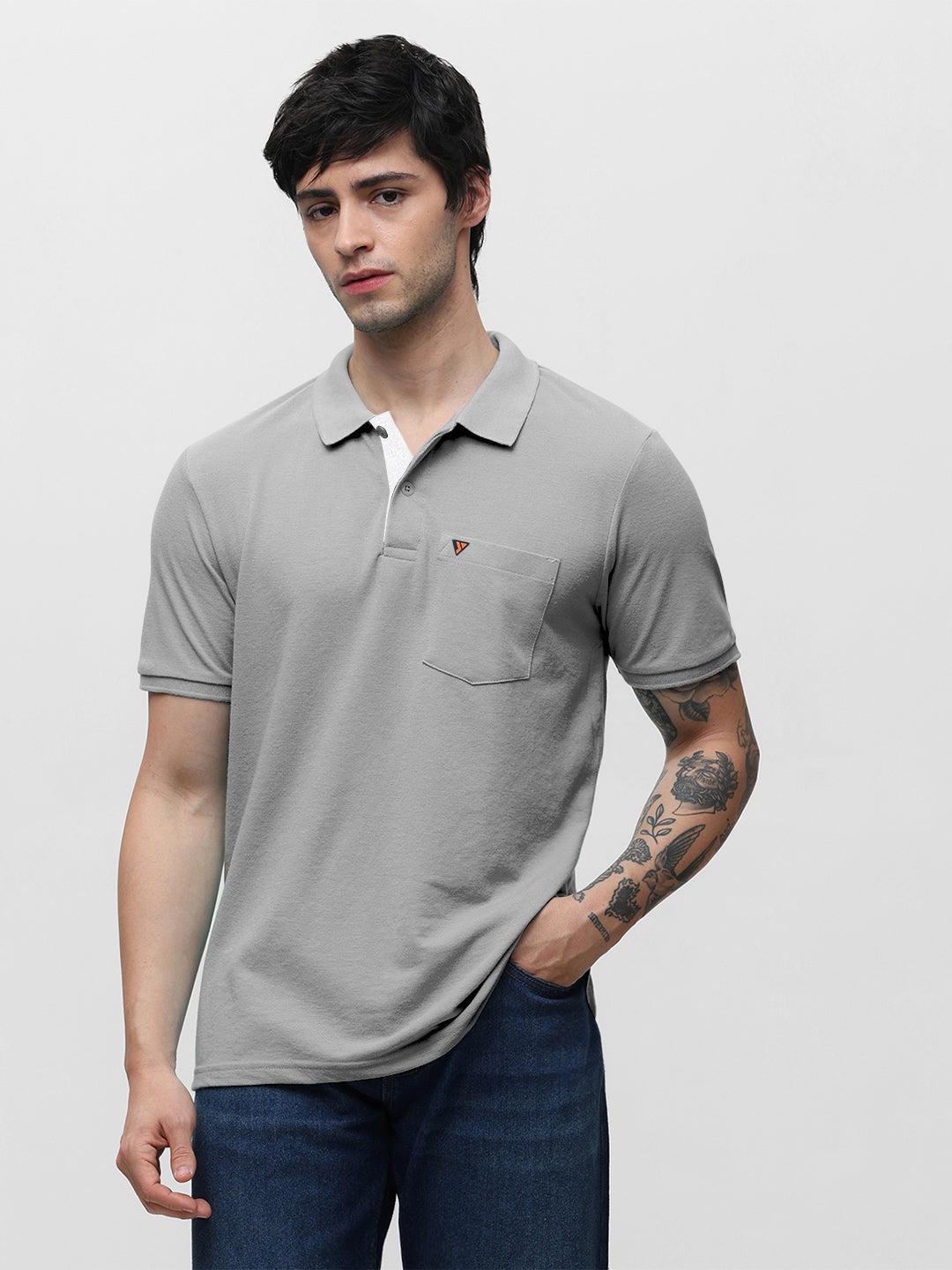 505 Cult Grey Melange Polo T-Shirt