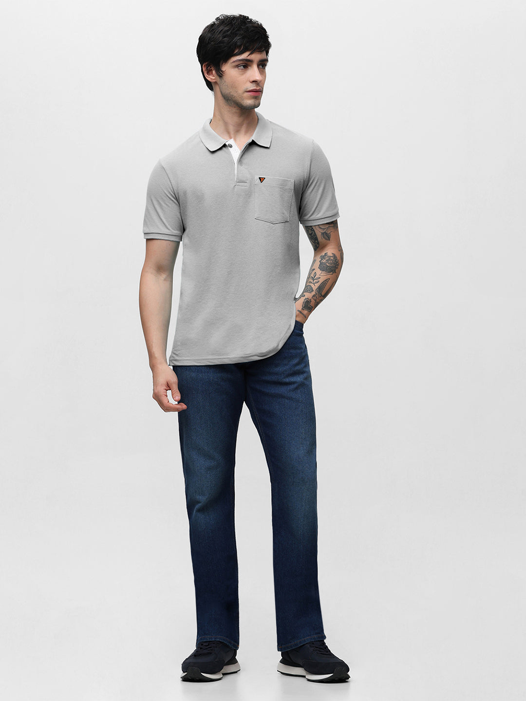 505 Cult Grey Melange Polo T-Shirt