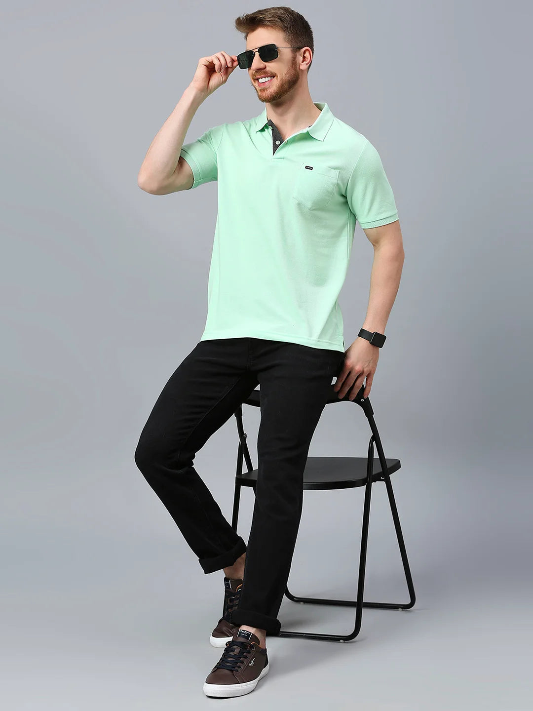 Ice Green Regular Fit H/S T-Shirt