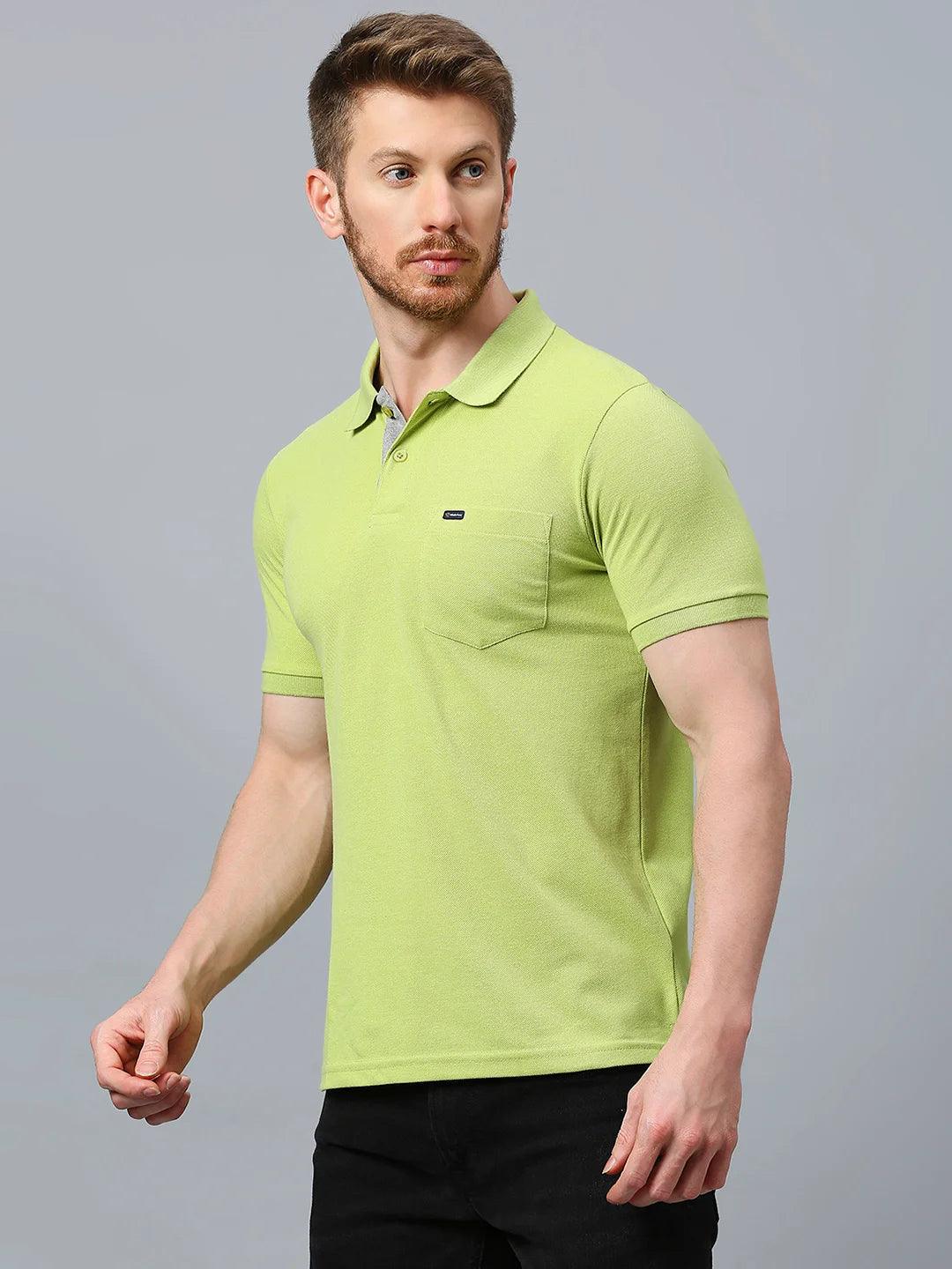 Lime Green Regular Fit H/S T-Shirt