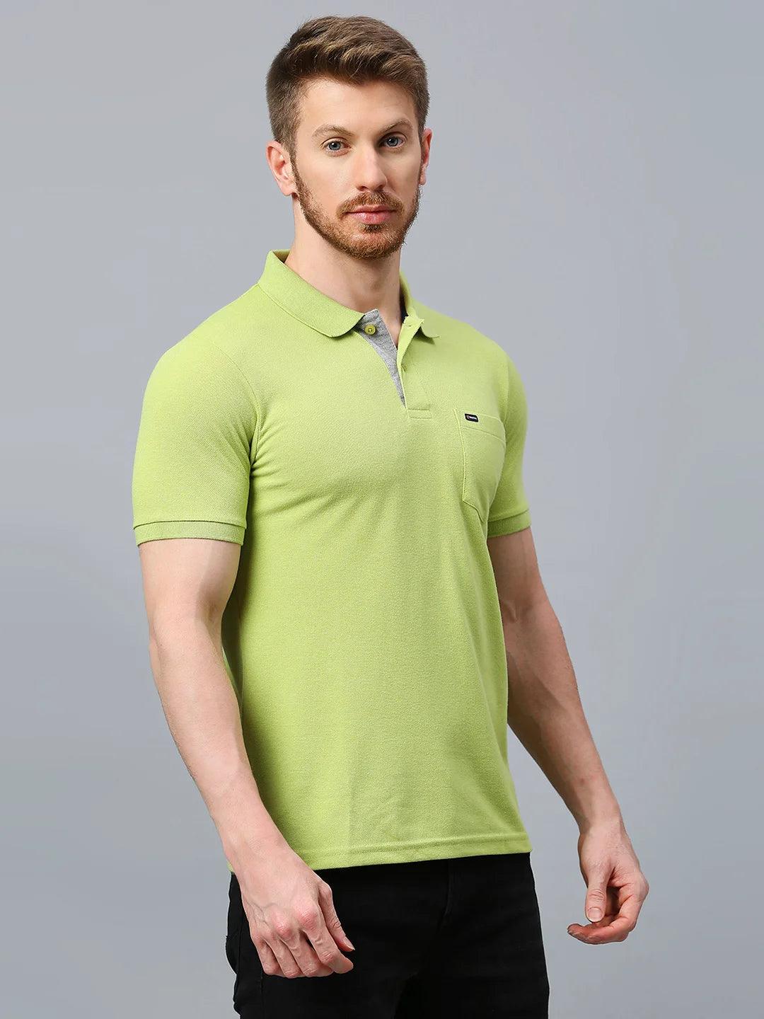 Lime Green Regular Fit H/S T-Shirt