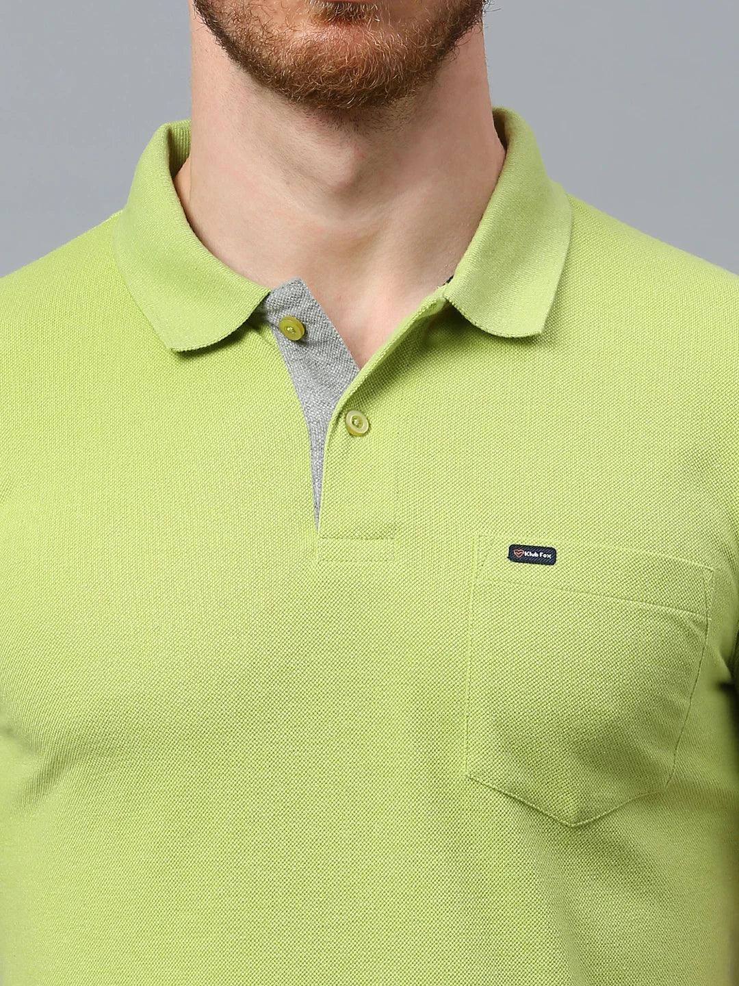 Lime Green Regular Fit H/S T-Shirt