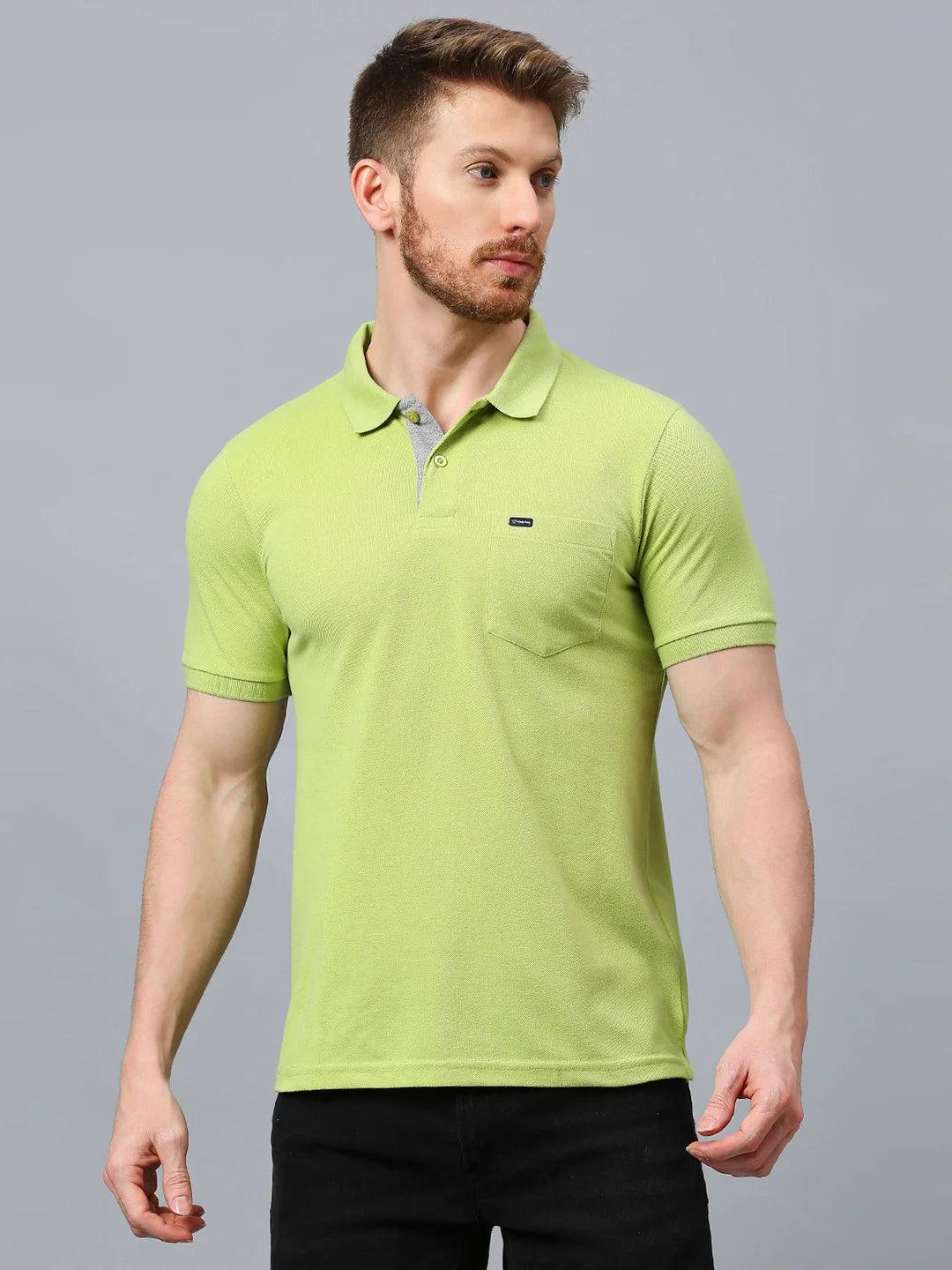 Lime Green Regular Fit H/S T-Shirt