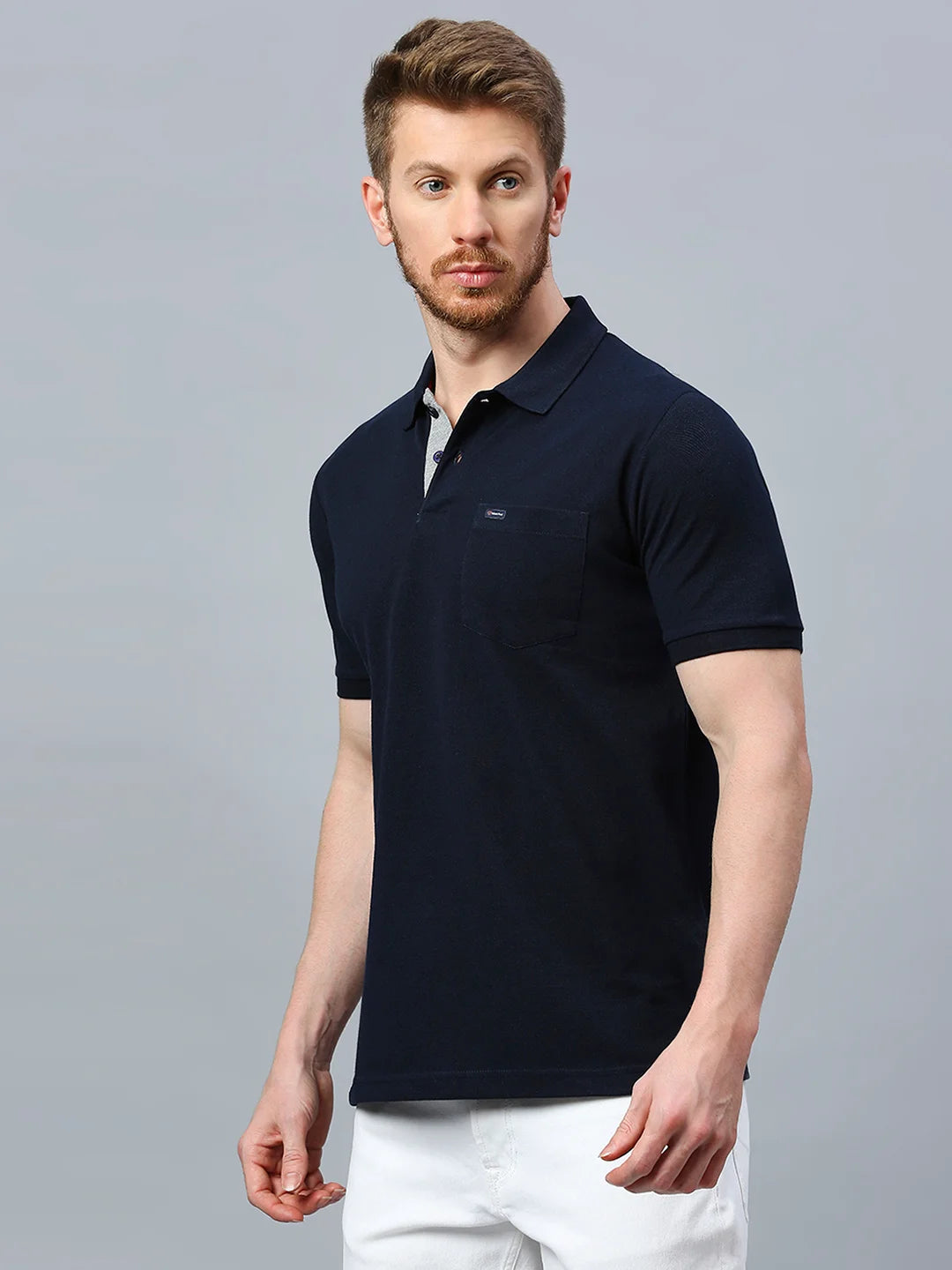 Navy Regular Fit H/S T-Shirt